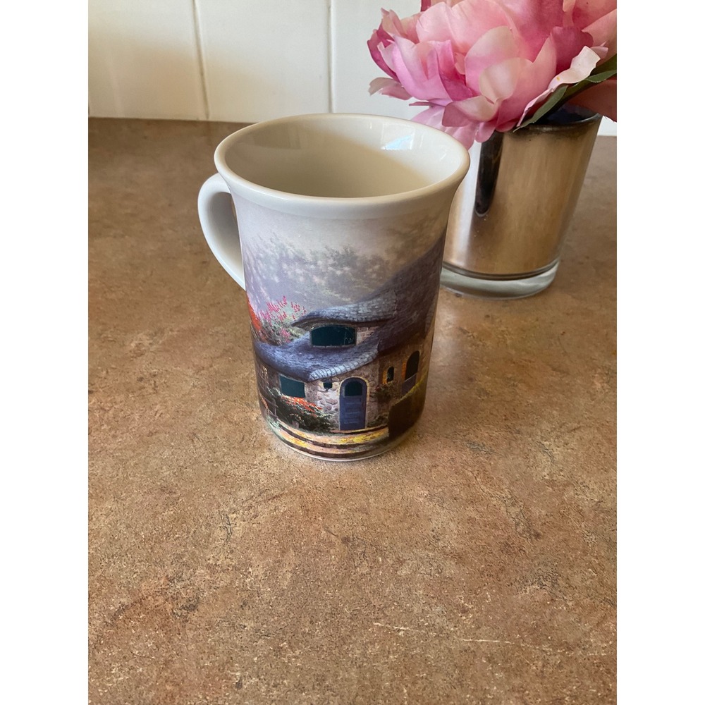 Thomas Kinkade Lilac Cottage Coffee Mug Painter of Light Ceramic Tea Cup 2004